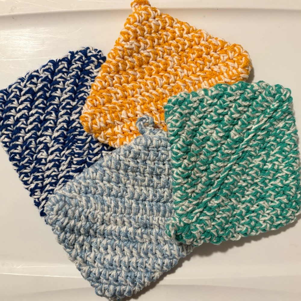 Handmade Crochet Pot Holder & Scrubby 3 Piece Set